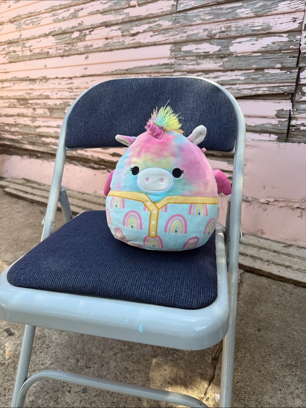 Rainbow Unicorn Plush Pillow - Pastel Pink, Yellow & Blue